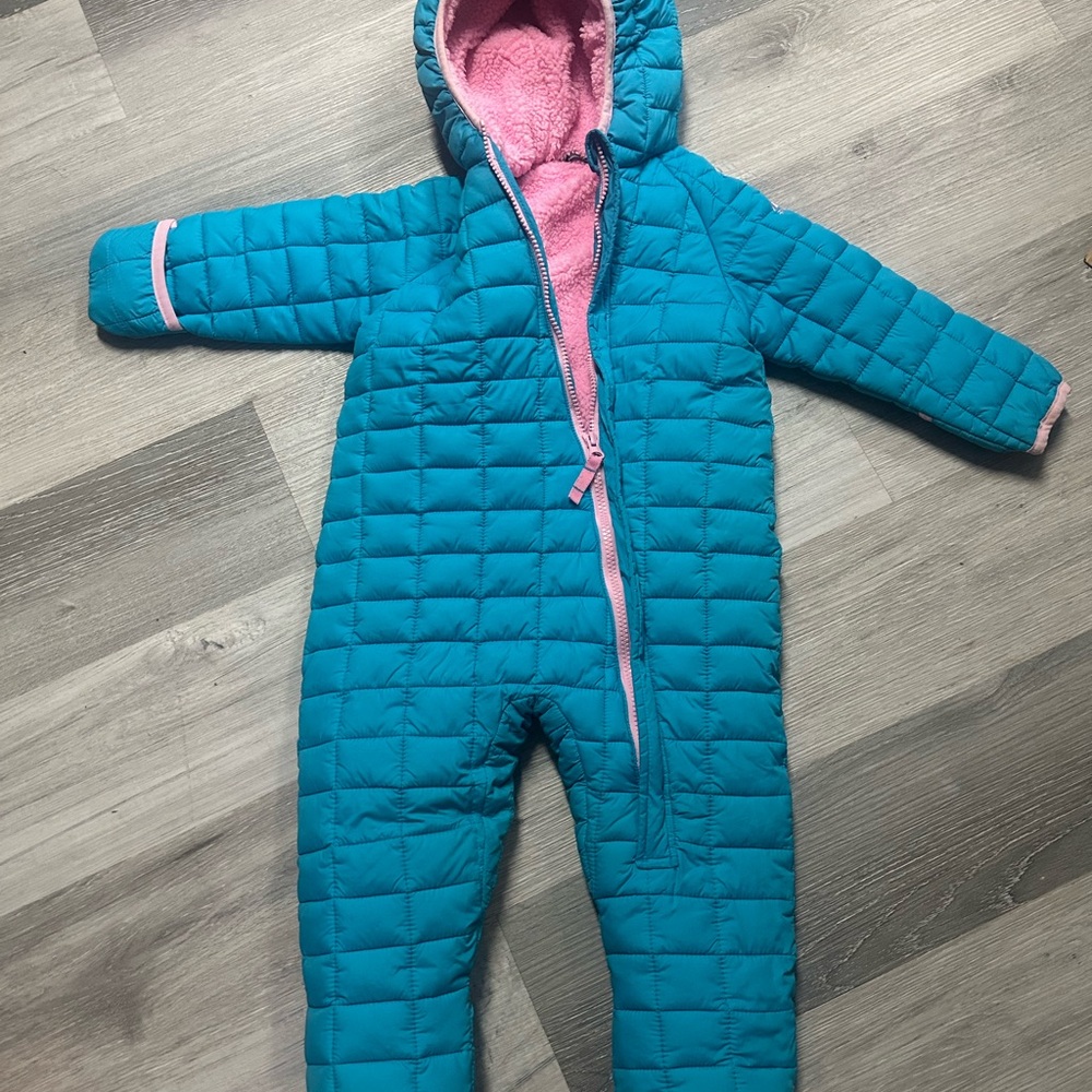 Snozu Pink and Teal Quilted Snowsuit
